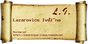 Lazarovics Ivána névjegykártya